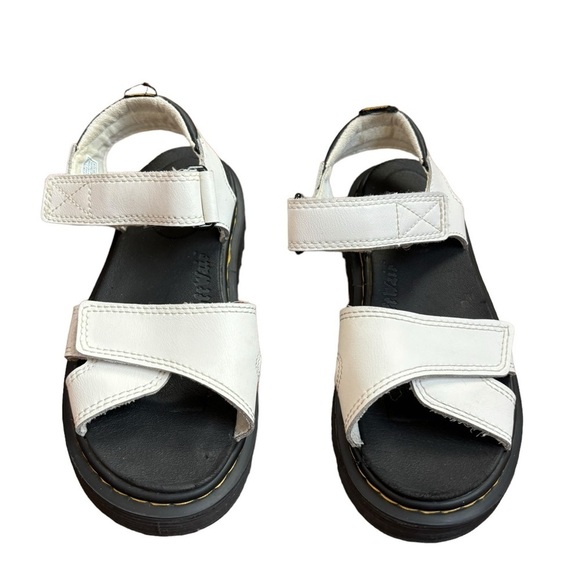 Dr. Martens JUNIOR VOSSIE LEATHER SANDALS US Size 1 EU 32 Hook & Loop White - Picture 12 of 13